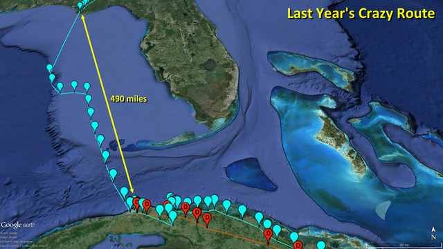 Donovan - March 18, 2015 comparison to 2014 flight over the Gulf of Mexico